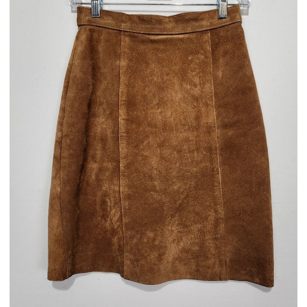 Comint Women's VTG Brown Leather Western Wear Skirt Size 7